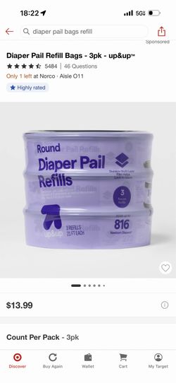 4 pack bundle of Diaper pail/genie refills