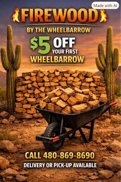 Firewood by the wheelbarrow