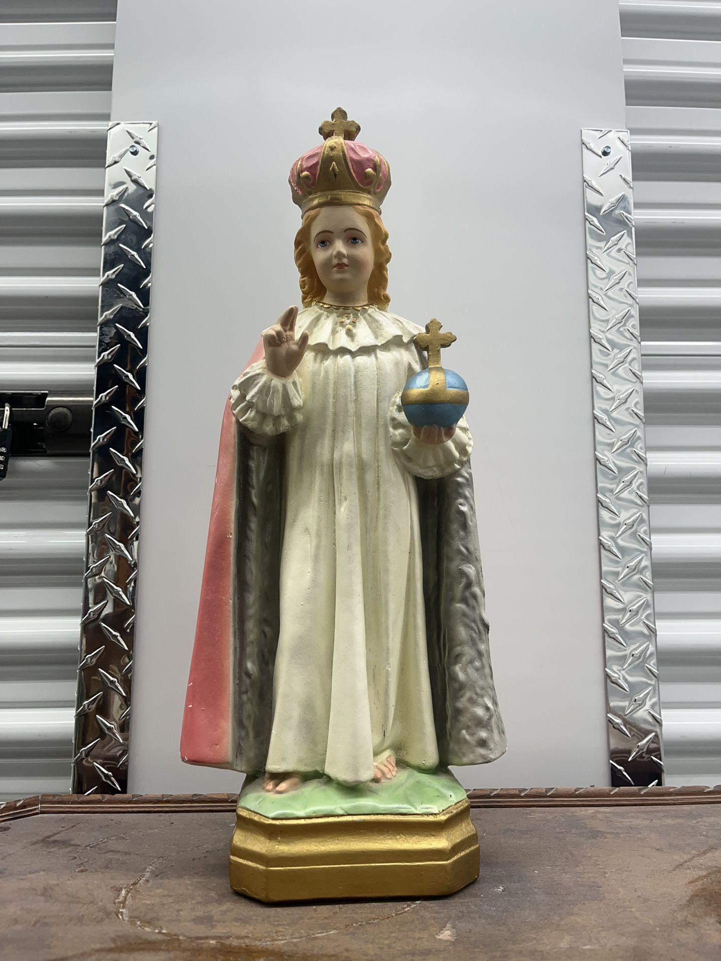 Vintage Infant Of Prague Jesus Statue 17 In