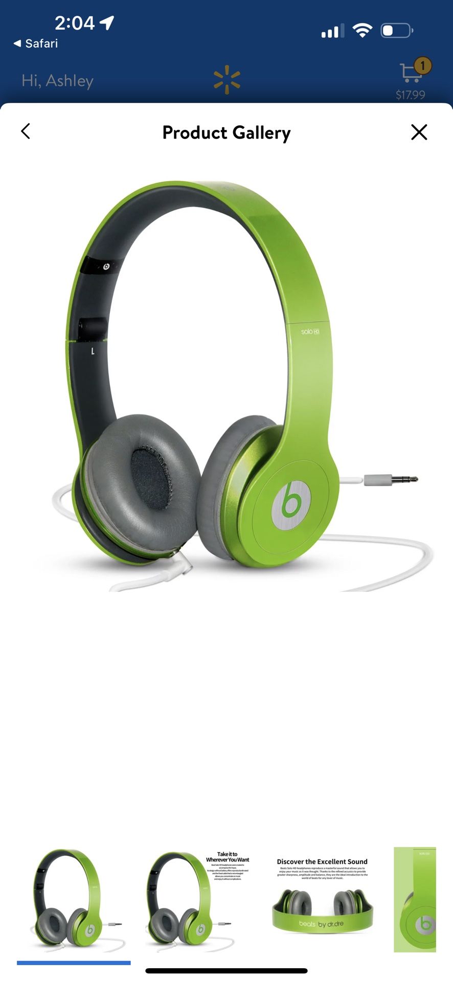 Pre-Owned Beats By Dre Solo HD Wired Headphones - Green