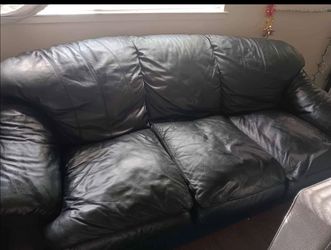 Beautiful black leather sofa