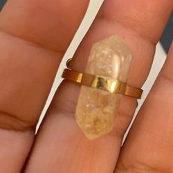 Citrine Ring Gold Plated 