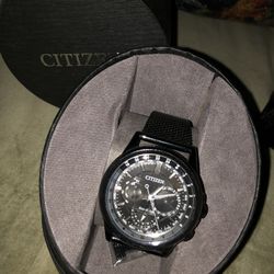  Citizen Calendrier Eco-Drive Black Stainless Steel Band Men's Watch