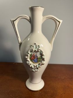 Vintage hand-painted vase from Italy (small chip)