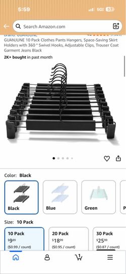 10 Pack Clothes Pants Hangers