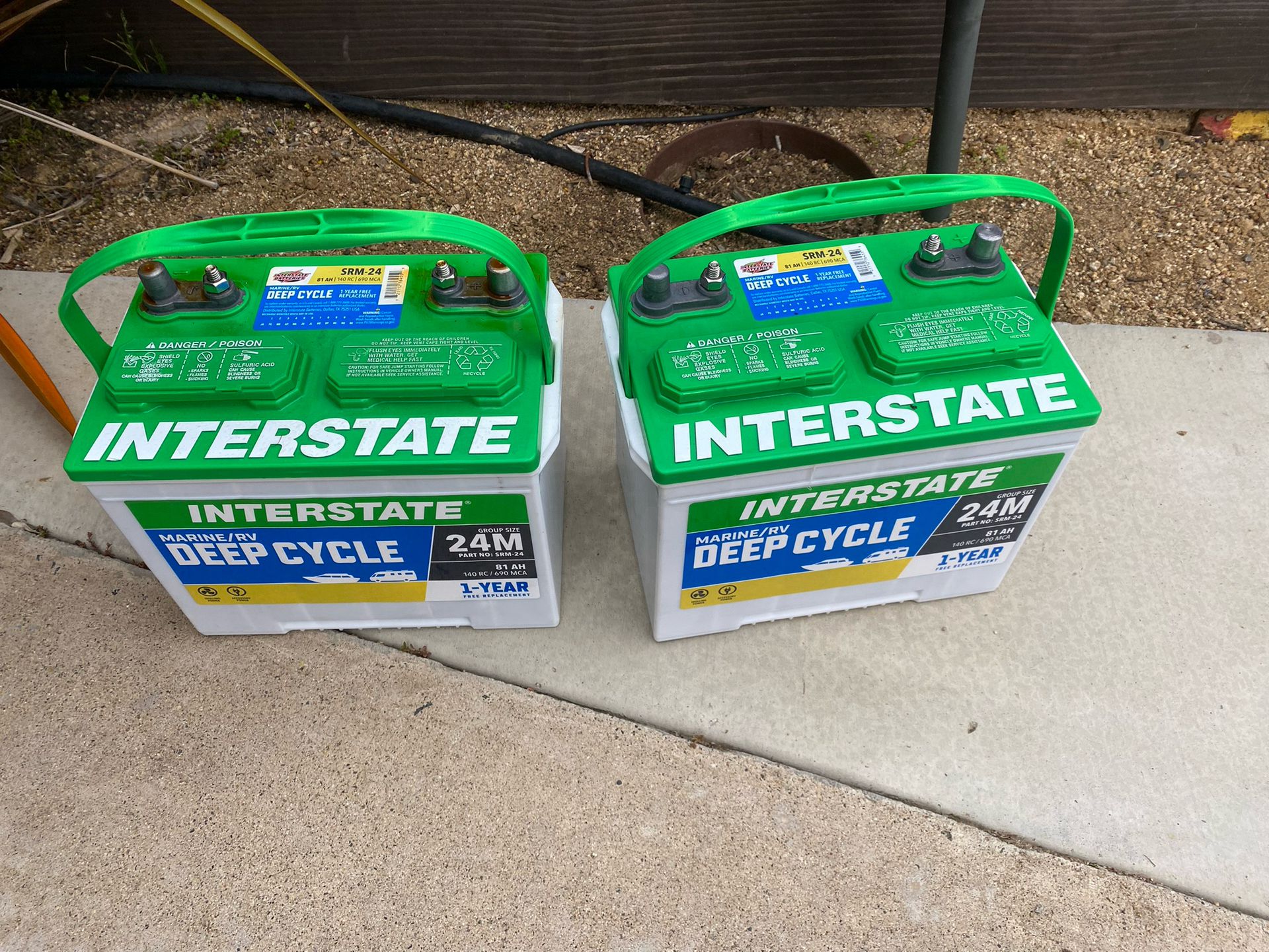 Set Of 2 Interstate Marine RV Deep Cycle Batteries