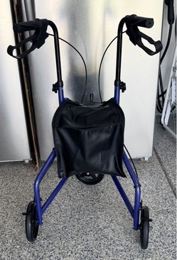 Tuffcare Freedom Blue 3-Wheel Rollator Walker – Lightweight & Folding - like new