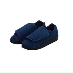 Silverts Diabetic Slippers For Men, Mens Slippers For Elderly - Navy/Black 10