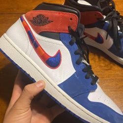 Jordan 1 Mid Multi Color Swoosh