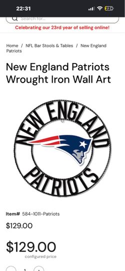 New England Patriots Wrought Iron Wall Art