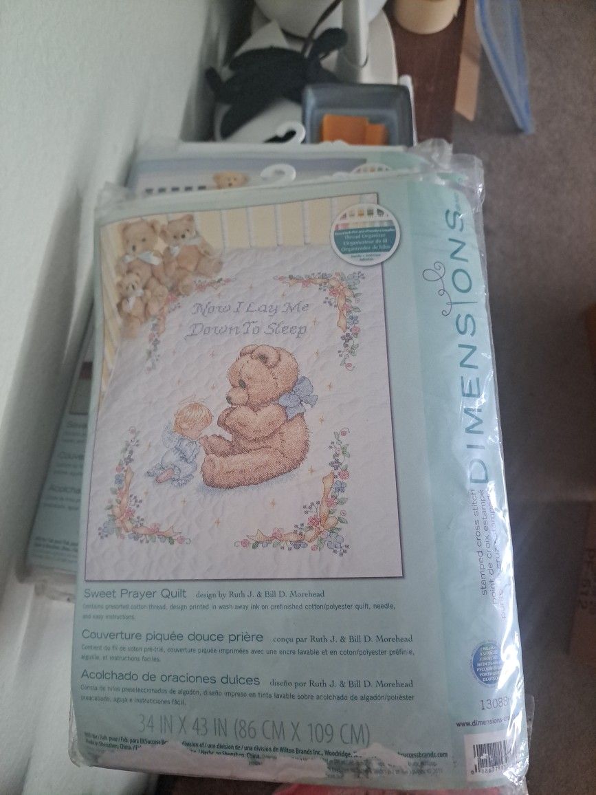 Printed Cross Stitch Baby Quilt
