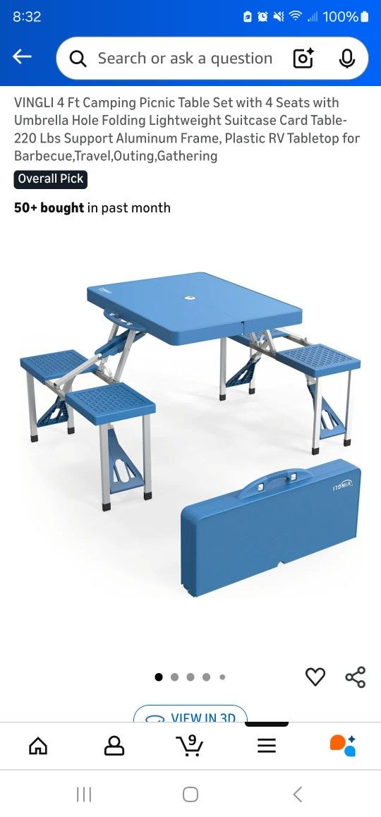 Foldable Picnic Table With Chairs New