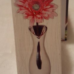 Brand New Artificial Pink Flower With Vase 