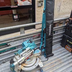 Makita Dual Battery Bevel Sliding Compound Meter Saw With Stand 