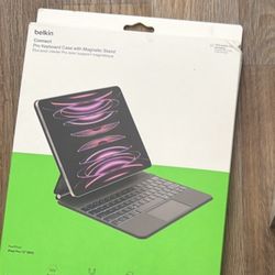 Belkin Pro Keyboard Case w/Magnetic Stand, Backlit Bluetooth Keyboard, Multi-Gesture Controls, Magnetic Apple Pencil Storage Compatibility, & Multimed