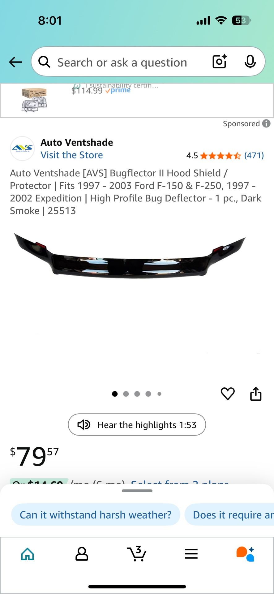 Expedition F150 F250 Bug Deflector Guard