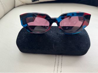 Gucci GG1421S 003 Red Black Tortoise Sunglasses Made in Italy