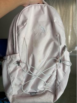 Pink north face backpack
