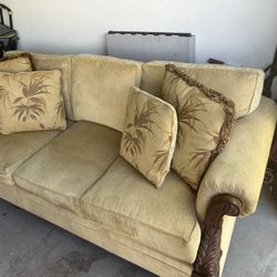 Brown Sofa Couch With Pillows