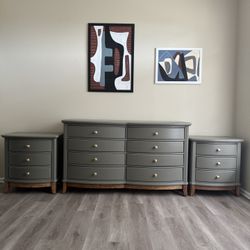 Solid Wood 3-Piece Bedroom Set- Juniper Green