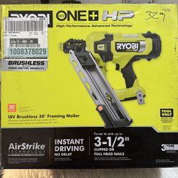 RYOBI 18V ONE+ HP BRUSHLESS AIRSTRIKE 30° FRAMING NAILER
