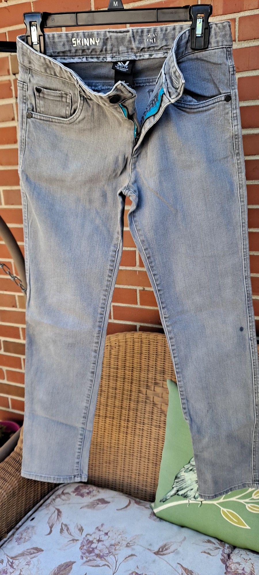 Boy's Size 14 Shawn White Gray Jeans And Plaid Shirt $5 For Both