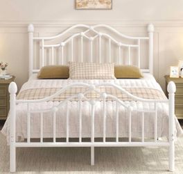 White Metal Full size  Bed Frame with Headboard and Footboard.$110