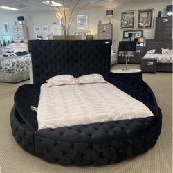 (NEW IN BOX) Black Queen & King Size Platform Bed Framewith Storage & USB- FINANCE $39 Or $54