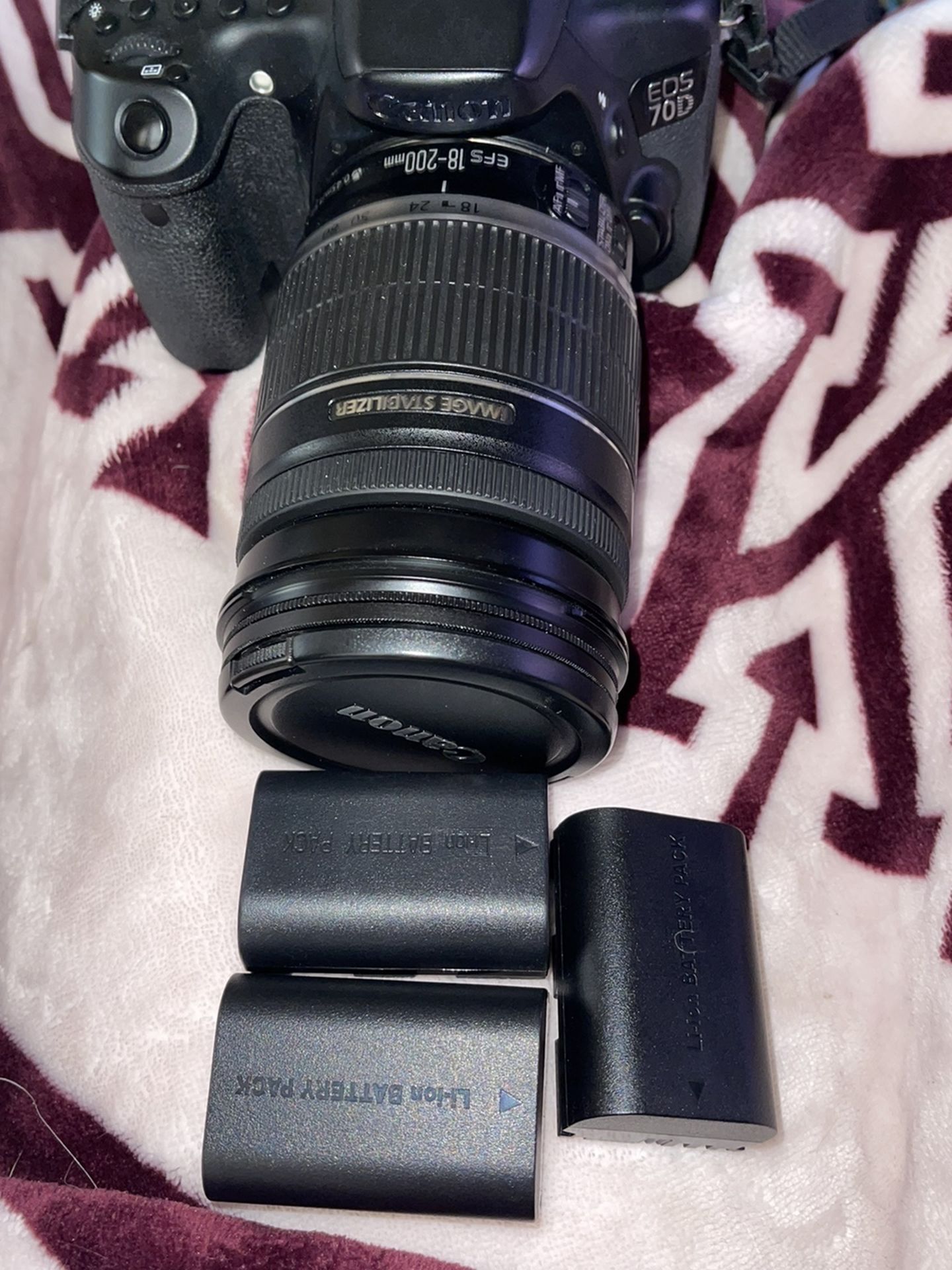 Canon 70d Body, Lenses, Batteries And Charger