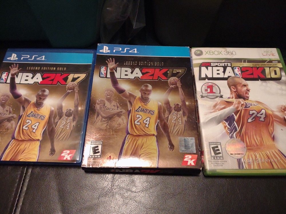 PS4 NBA 2K17 Legend Edition Gold Kobe Bryant Cover And Case Sleeve Xbox 360 2K10 Lot Disc Games. Rare GOAT