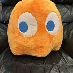 Round one Orange ghost from Pac man plush