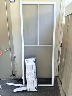 Ventura 32" White Hinged Screen Door