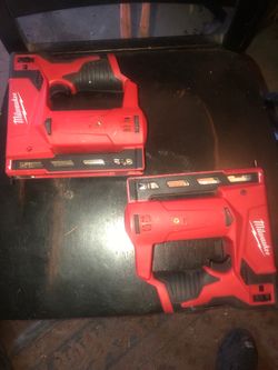 Milwaukee Cordless Stapler/Nailer Lot of 2
