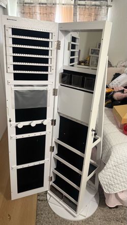 Rotating Jewelry Cabinet / Full-Length Mirror –