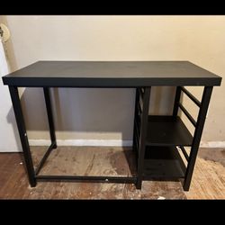 Nice Black Flat Top Desk  For Multiple Uses 