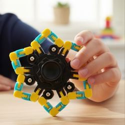 1X Yellow Transformable Fidget Spinner Sensory Toy In New Sealed Package (1) Toy. Package including: 1x Yellow & Blue transformable fidget spinner. Th
