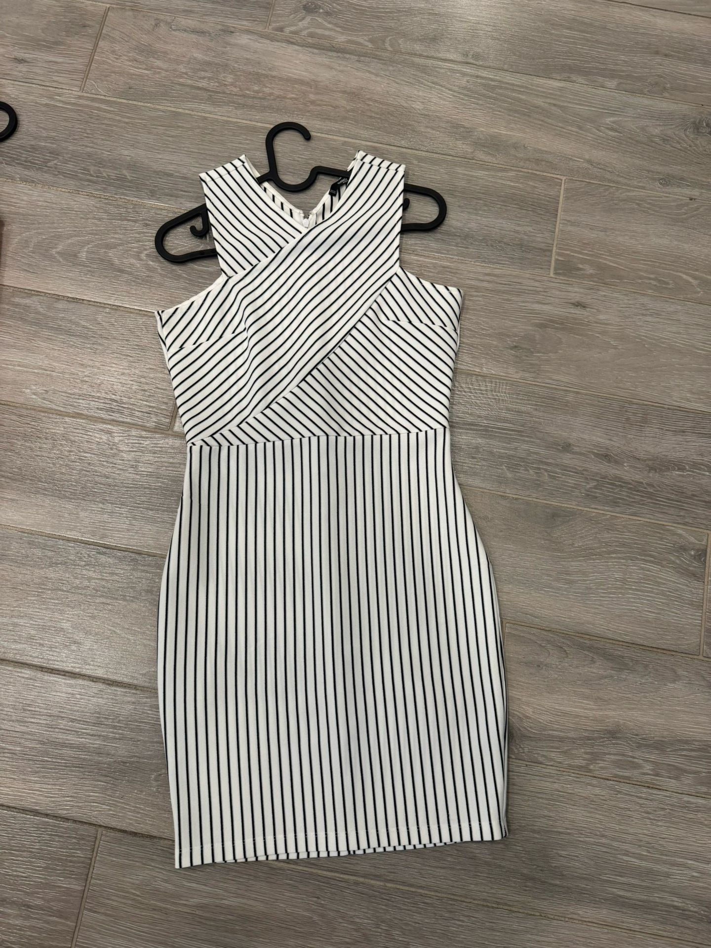 Mango Black And White Chic Mini Dress