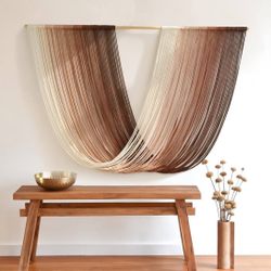 Macrame Wall Hanging Large Bohemian Yarn Tapestry Wall Décor,59" Wx 35" L