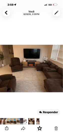 Sectional Sofa + 2 Recliner Chairs –