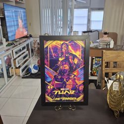 Neon Design Marvel Studios THOR Love And Thunder Framed Poster 19"L X 13"W With Frame