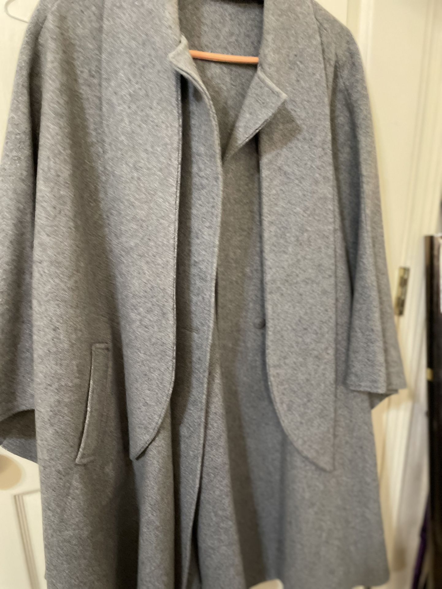 Cape Button Front Pickets & Collar Is A Constructed Scarf 