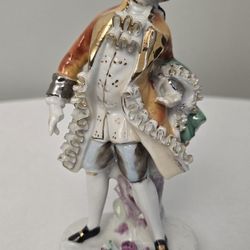 Vtg Hand Painted Wales Japan Porcelain Man Victorian Style 6" Figurine EUC