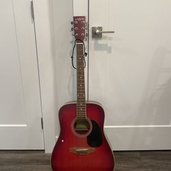 Vintage CARLO ROBELLI New York Red Acoustic Guitar CW4102