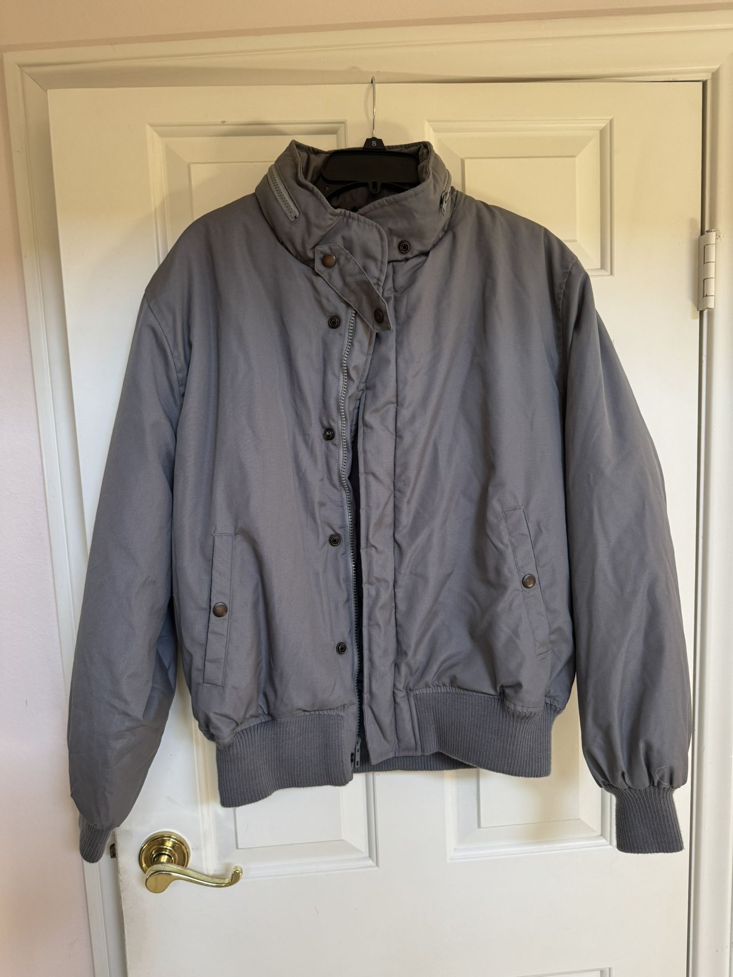 Men’s Jacket w/Hoodie - Gray - Large