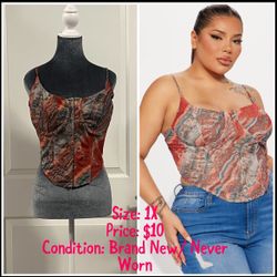 Marble Mesh Corset Top