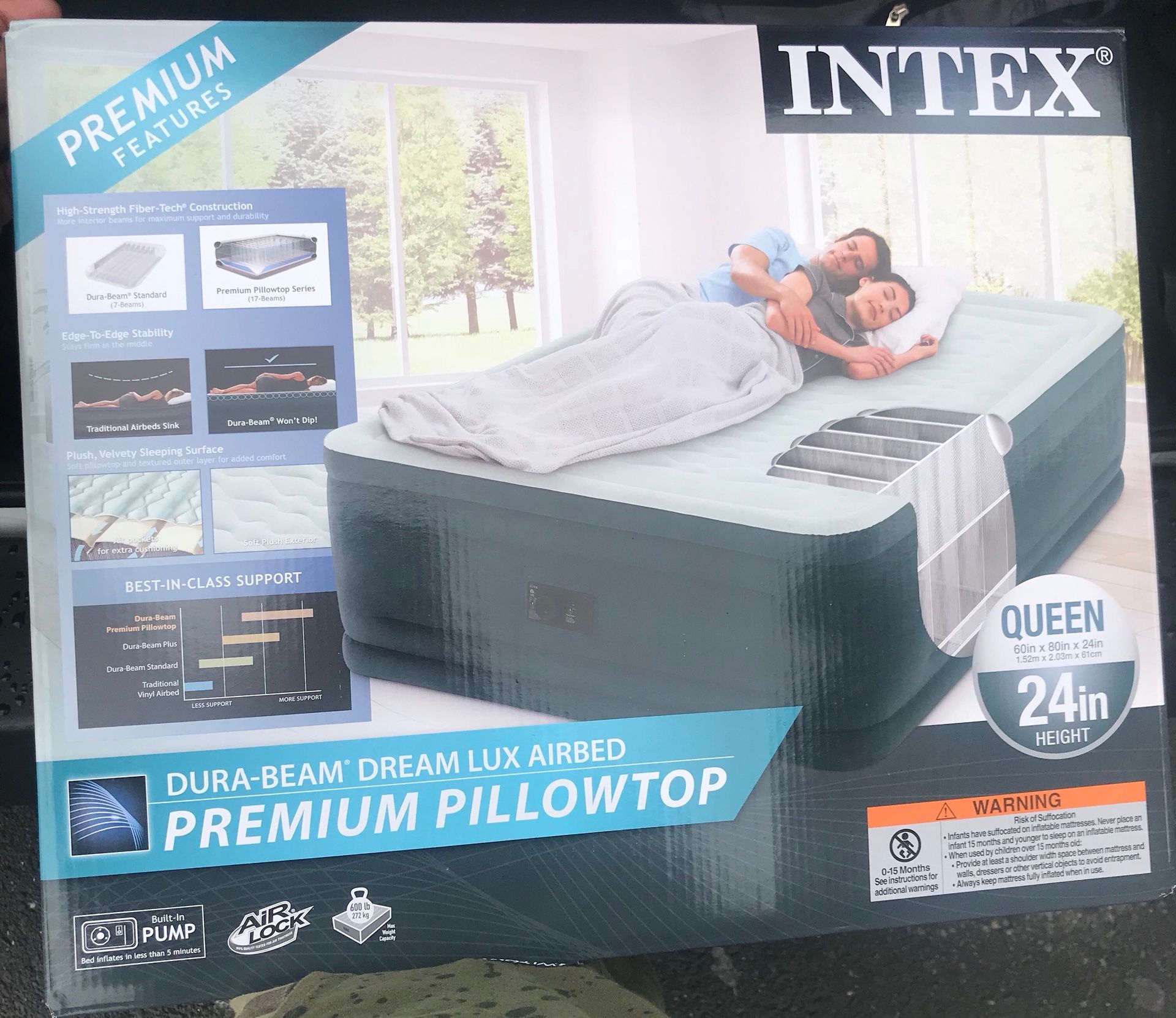 Intex 24 Queen Premium Durabeam Pillow Top Airbed atelieryuwa.ciao.jp
