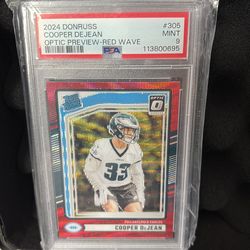 2024 PANINI DONRUSS | OPTIC PREVIEW-RED WAVECOOPER DEJEAN 305 MINT PSA 9