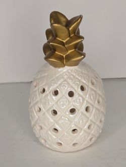 Ceramic White Pineapple Potppurri Home Decor Accent Summer