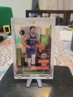 Luka Doncic contender optic playing the number game silver prizm basketball card