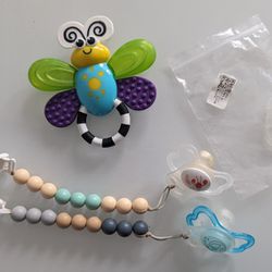 Baby Pacifier Holders Plus Bee Toy